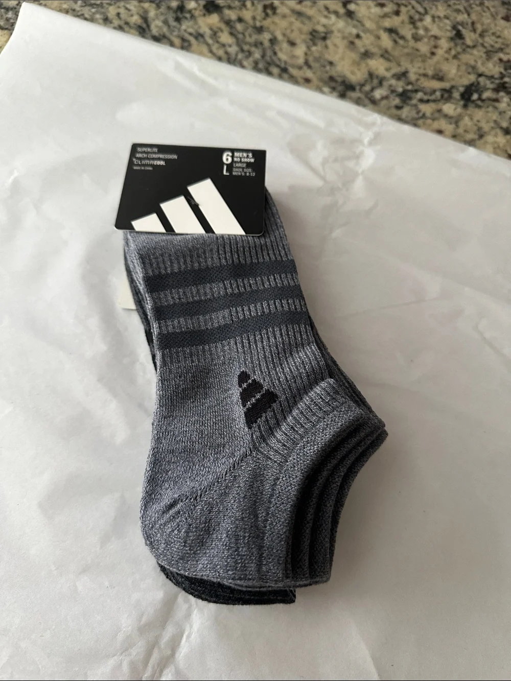 adidas Men's Low-Cut Athletic Socks in Dark Gray and Charcoal (6 Pack)